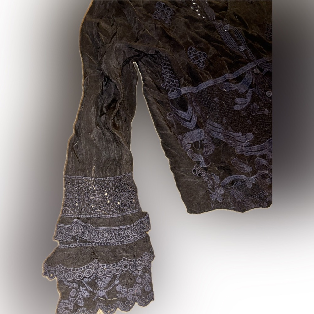 Johnny Was Black Lacey Blouse with Embroidery - Picture 4 of 10